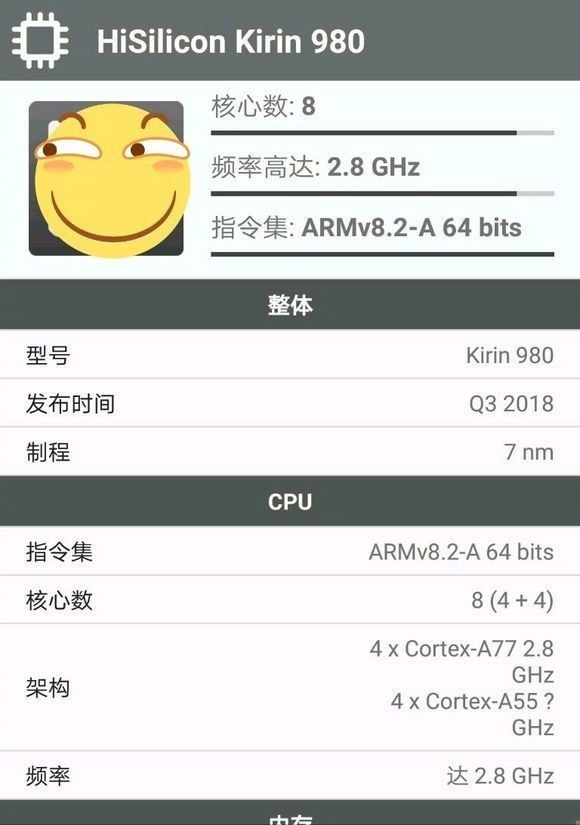麒麟980参数曝光 7nm制程/24核残暴GPU